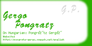 gergo pongratz business card